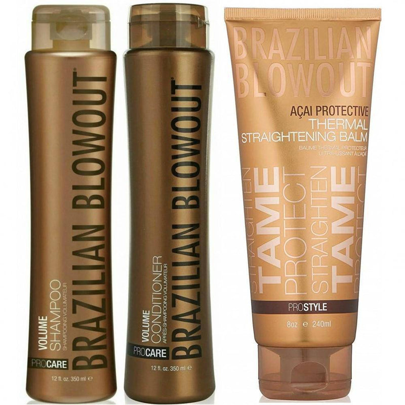 Volume Shampoo and Conditioner Duo with Balm - Lustrous Shine - Brazilian Blowout