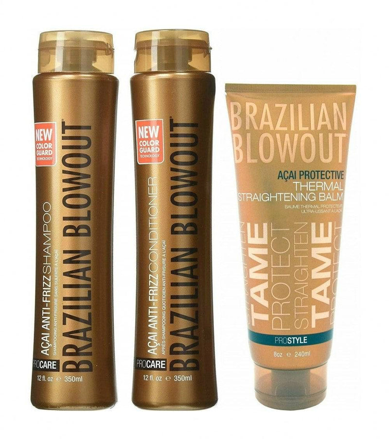 Acai Anti Frizz Shampoo and Conditioner Duo With Balm - Lustrous Shine - Brazilian Blowout