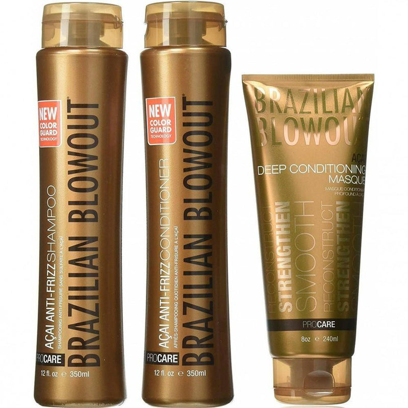 Acai Anti Frizz Shampoo and Conditioner Duo With Mask - Lustrous Shine - Brazilian Blowout