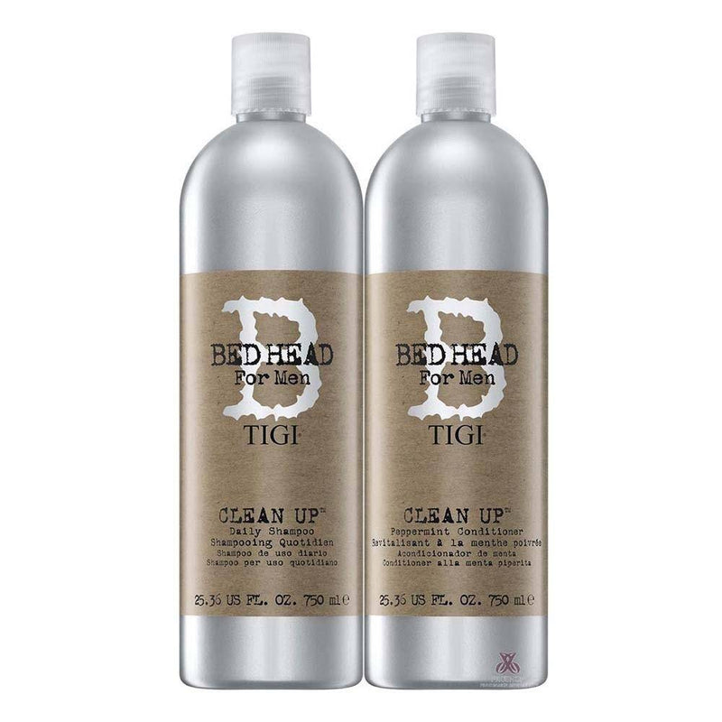 Tigi Bed Head For Men Daily Clean Up Shampoo and Conditioner Duo Set 750 ml/ 25.36 fl. oz. - Lustrous Shine - TIGI