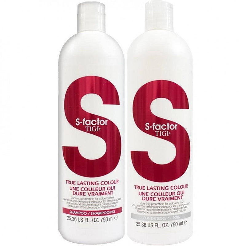 Tigi S Factor True Lasting Colour Shampoo and Conditioner Duo 750 ml/ 25.36 fl. oz. - Lustrous Shine - TIGI